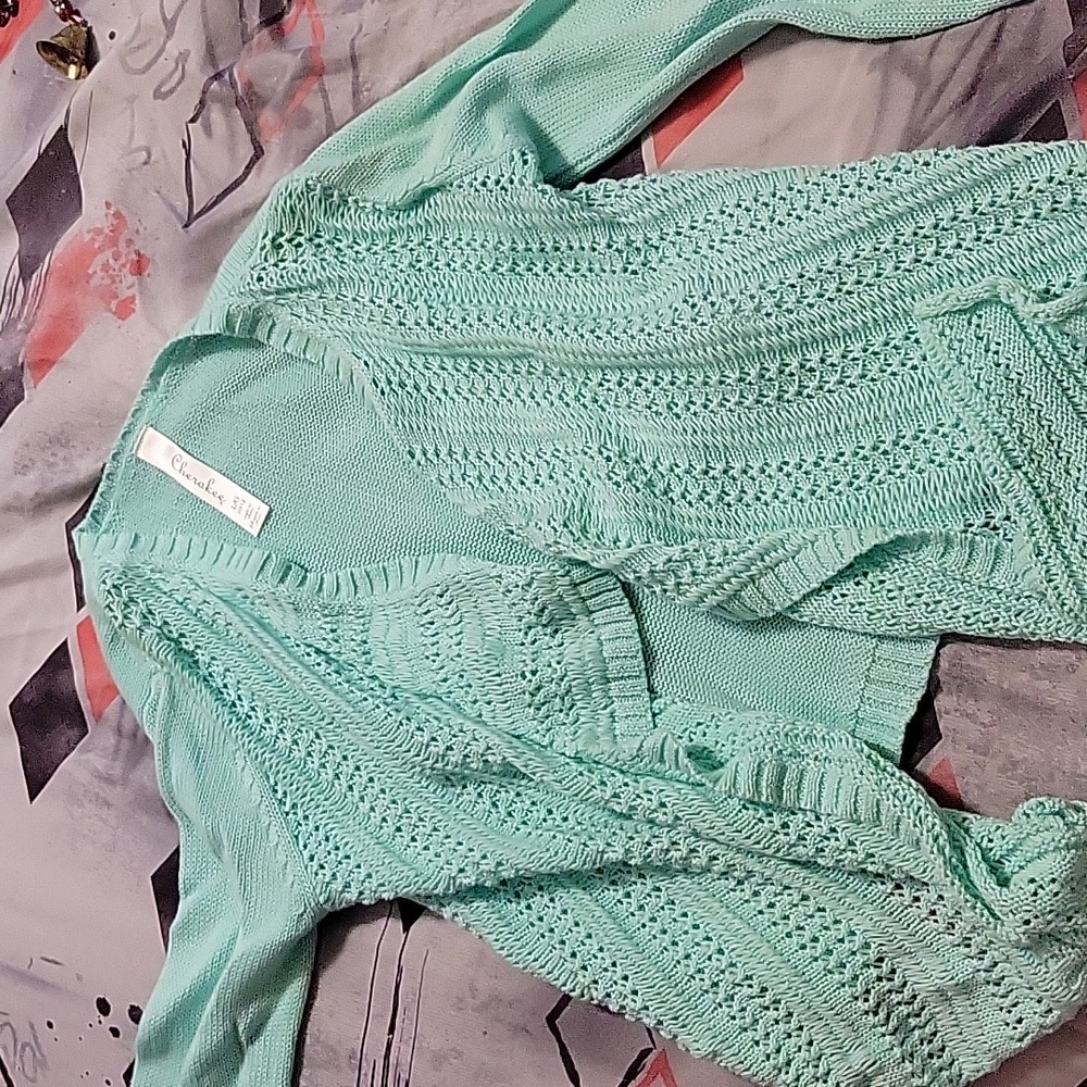 Cherokee Children's Large Teal Cardigan